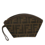 FENDI Zucca Canvas Pouch Black Brownar10187