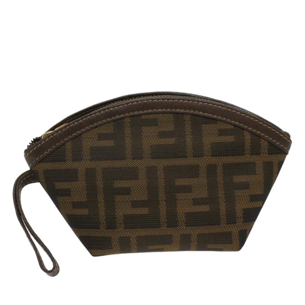 FENDI Zucca Canvas Pouch Black Brownar10187