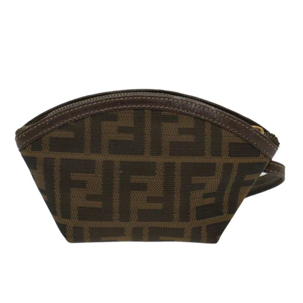 FENDI Zucca Canvas Pouch Black Brownar10187