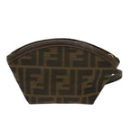 FENDI Zucca Canvas Pouch Black Brownar10187