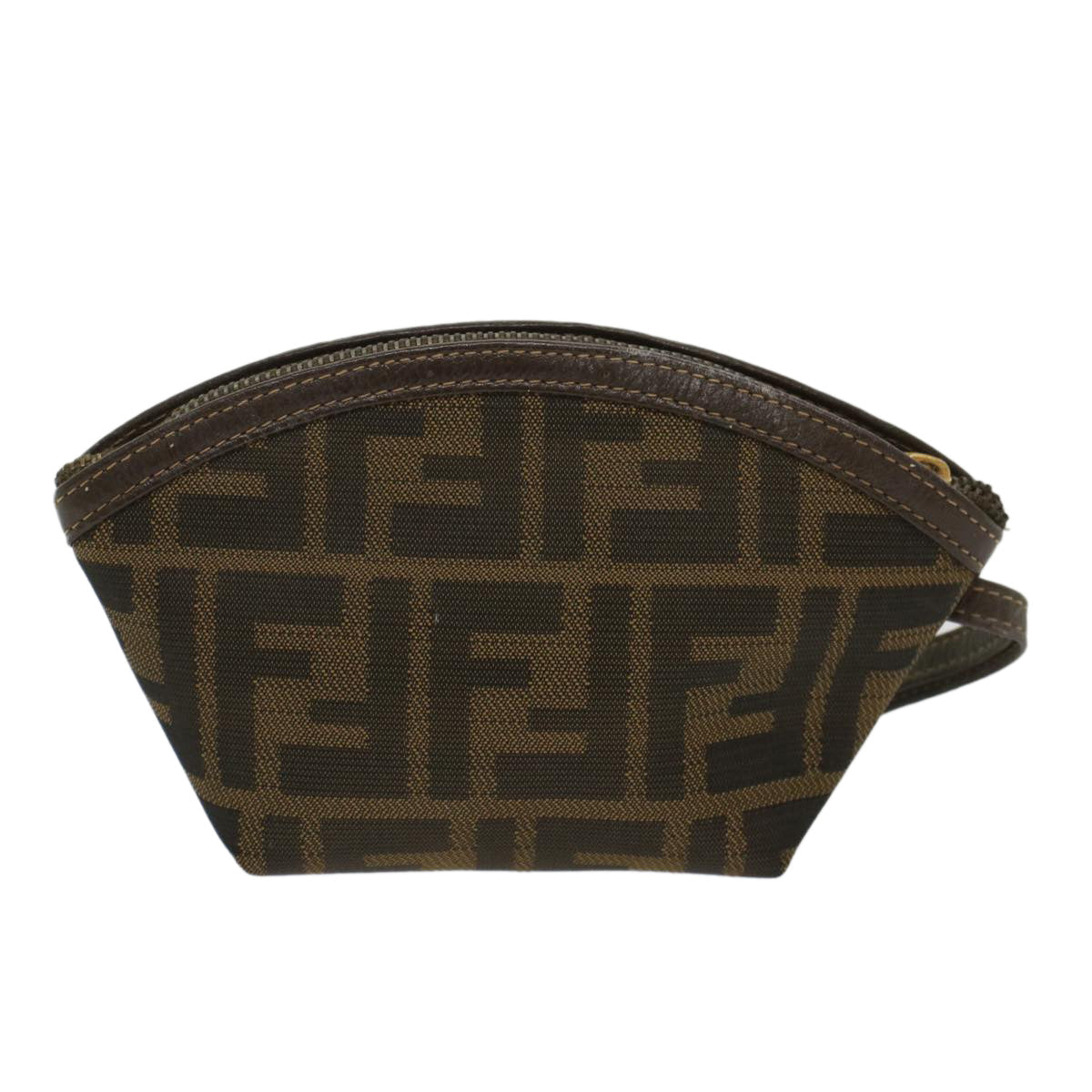 FENDI Zucca Canvas Pouch Black Brownar10187