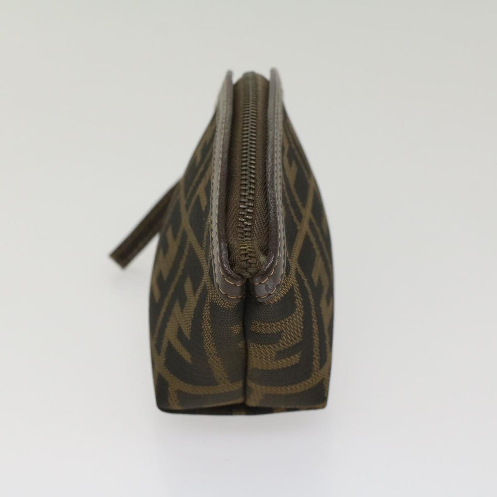 FENDI Zucca Canvas Pouch Black Brownar10187
