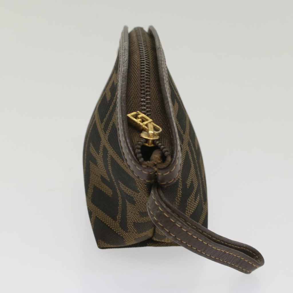 FENDI Zucca Canvas Pouch Black Brownar10187