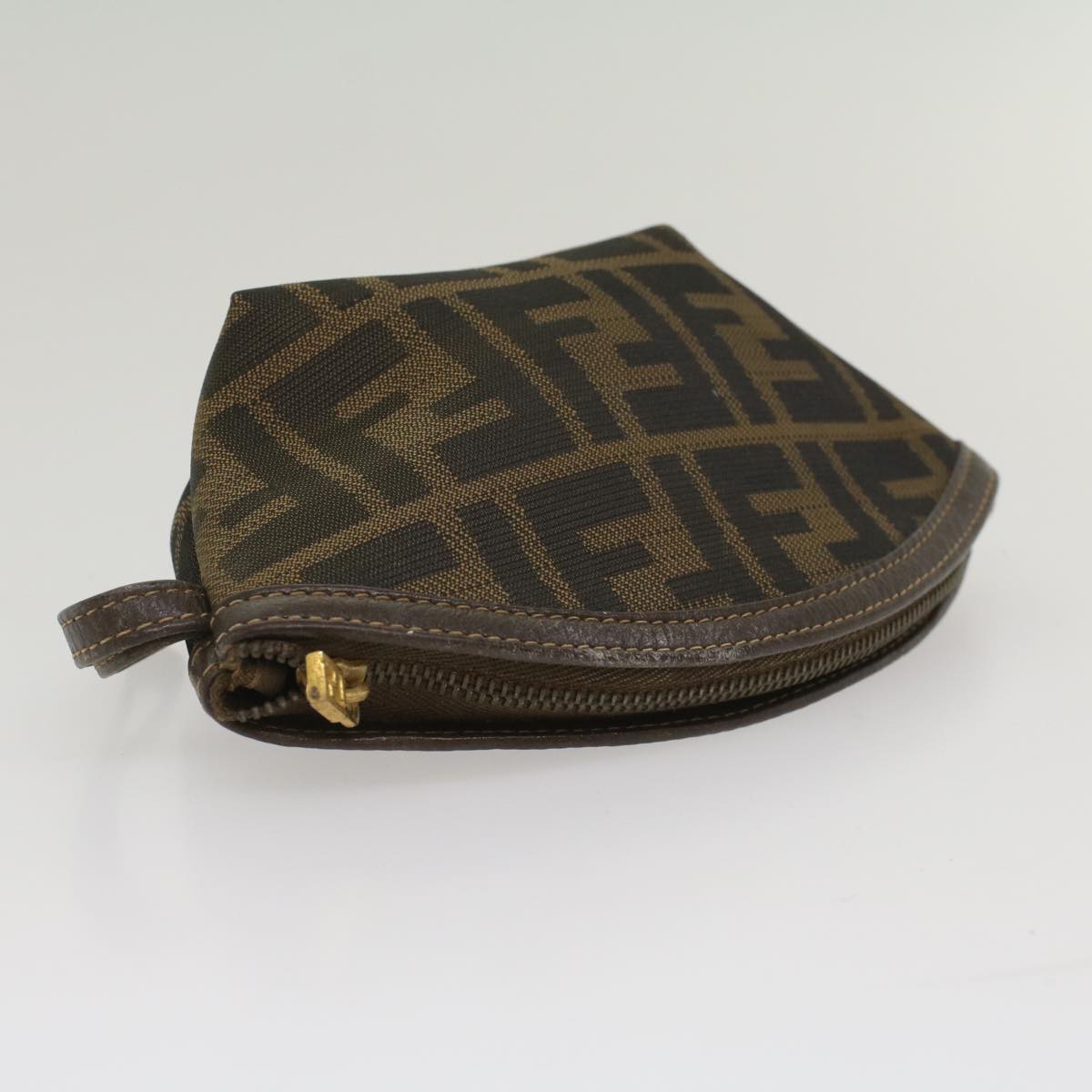 FENDI Zucca Canvas Pouch Black Brownar10187