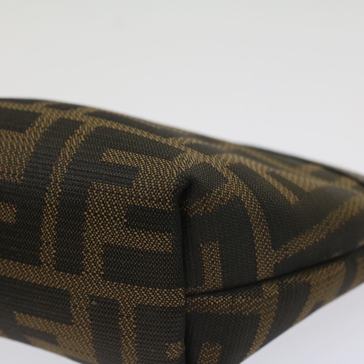 FENDI Zucca Canvas Pouch Black Brownar10187