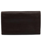 CELINE Horse Carriage Chain Wallet Leather Brown  ar10223