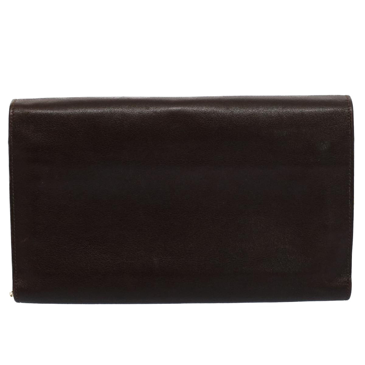 CELINE Horse Carriage Chain Wallet Leather Brown  ar10223
