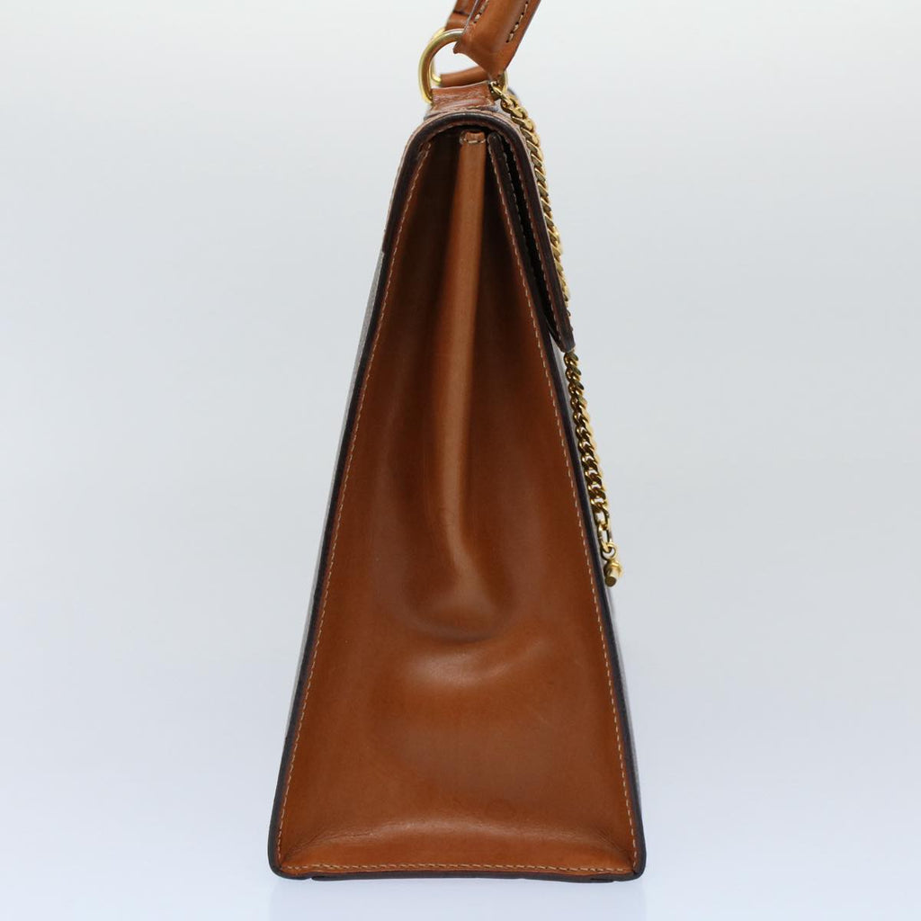 CELINE Macadam Canvas Hand Bag PVC Leather Brown  ar10248