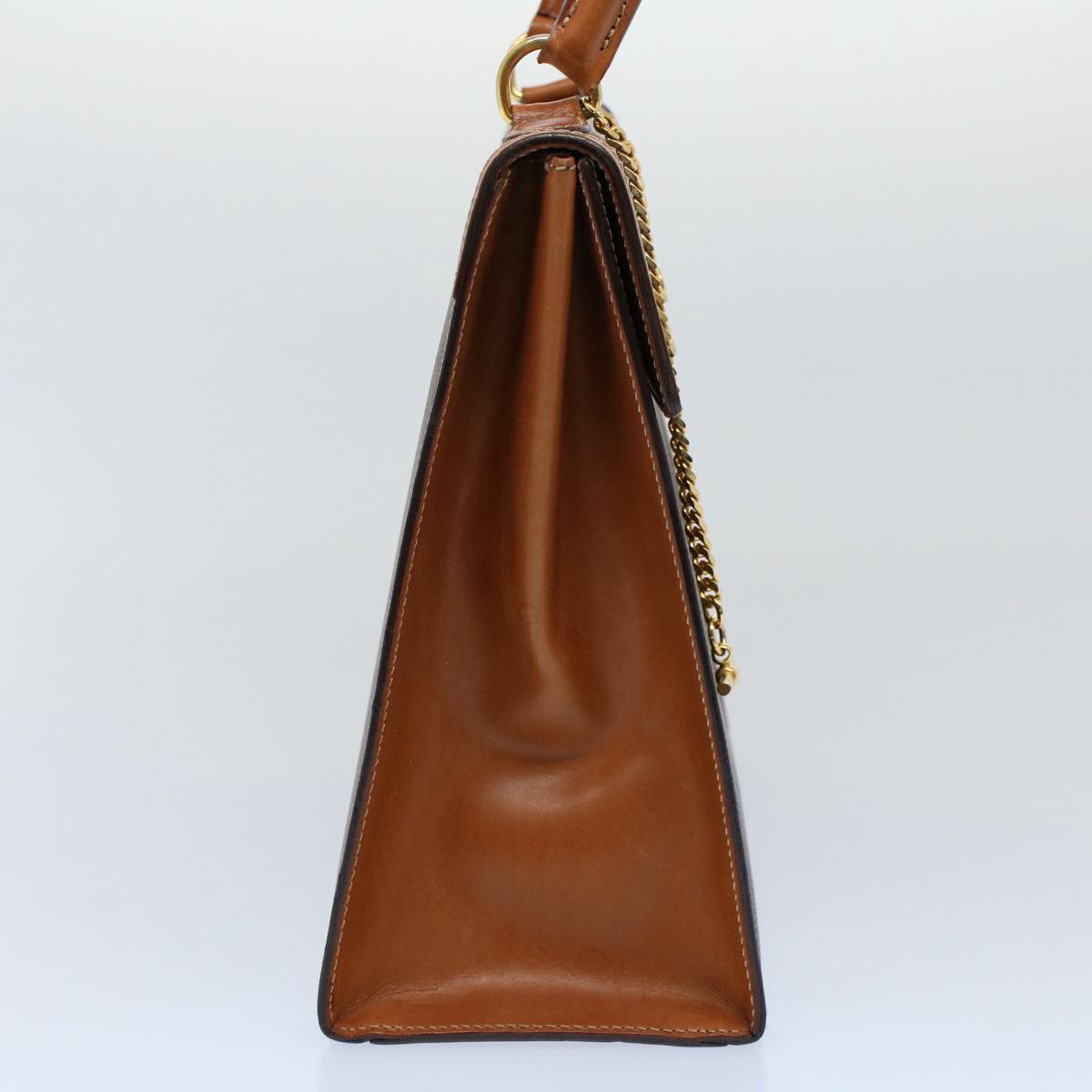 CELINE Macadam Canvas Hand Bag PVC Leather Brown  ar10248