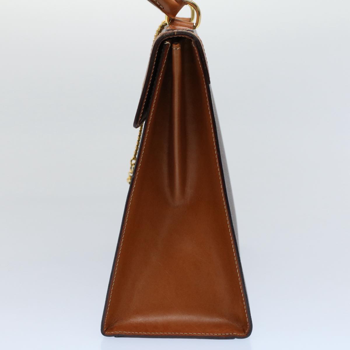 CELINE Macadam Canvas Hand Bag PVC Leather Brown  ar10248