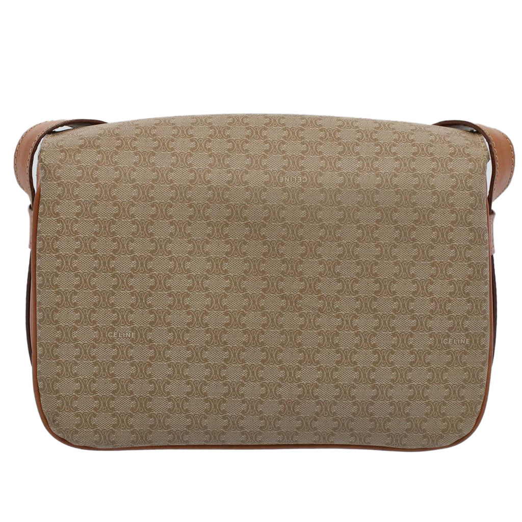 CELINE Macadam Canvas Shoulder Bag Beige  ar10274