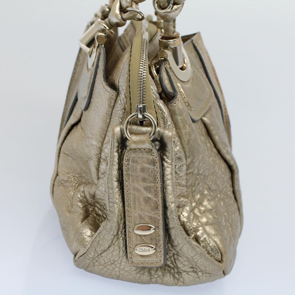 Chloe Shoulder Bag Leather Gold Tone ar10282