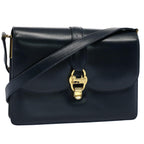 CELINE Horse Carriage Shoulder Bag Leather Navy  ar10323