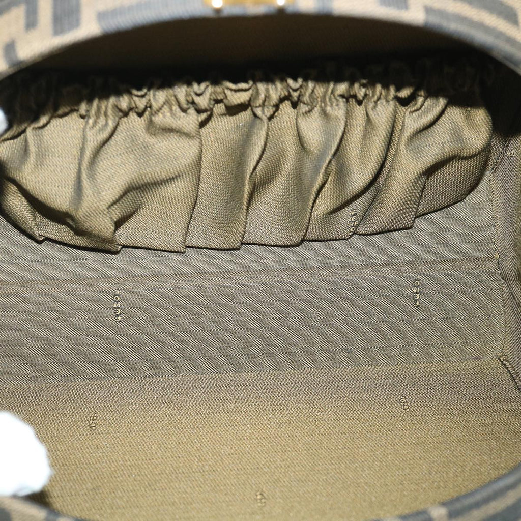 FENDI Zucca Canvas Hand Bag 2way Black Brownar10368B