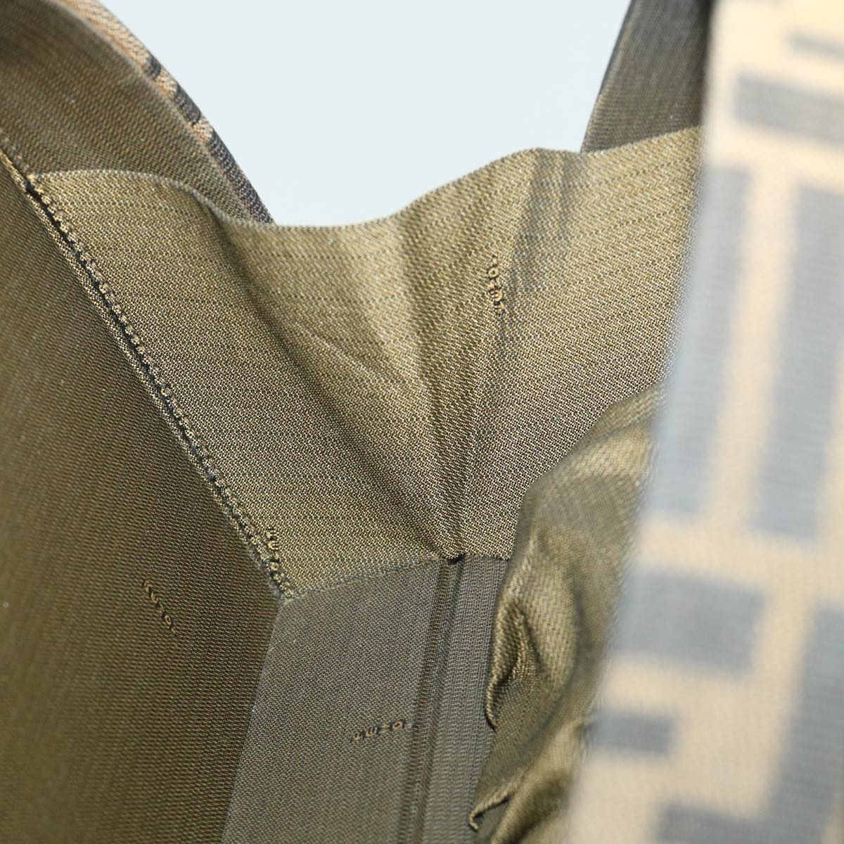 FENDI Zucca Canvas Hand Bag 2way Black Brownar10368B