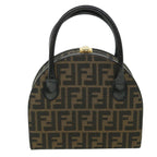 FENDI Zucca Canvas Hand Bag 2way Black Brownar10368B