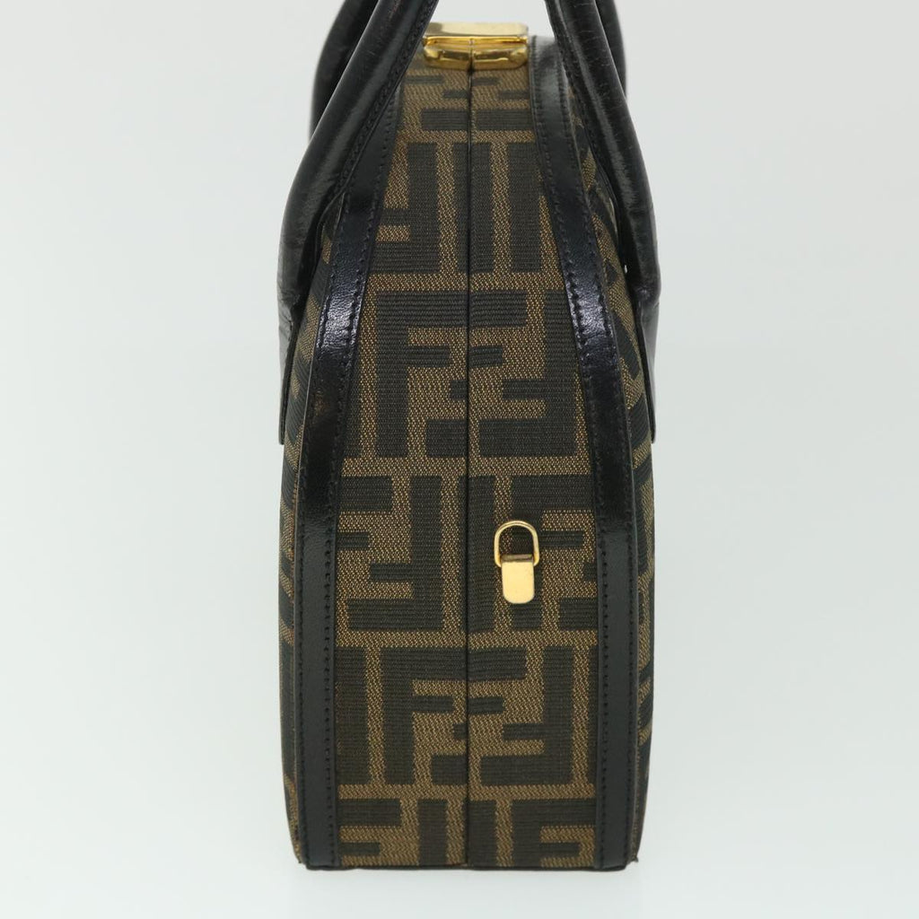 FENDI Zucca Canvas Hand Bag 2way Black Brownar10368B