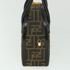 FENDI Zucca Canvas Hand Bag 2way Black Brownar10368B
