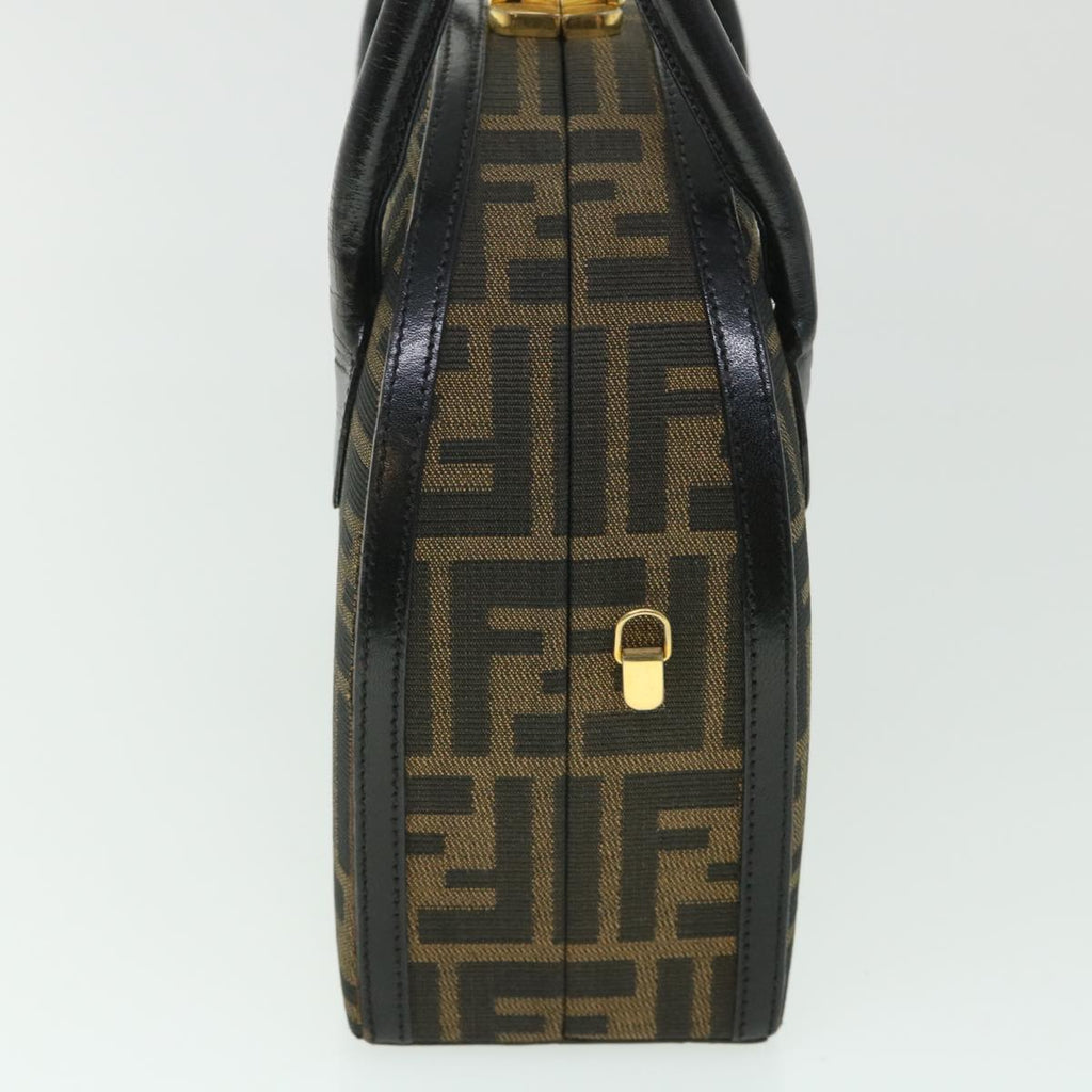 FENDI Zucca Canvas Hand Bag 2way Black Brownar10368B