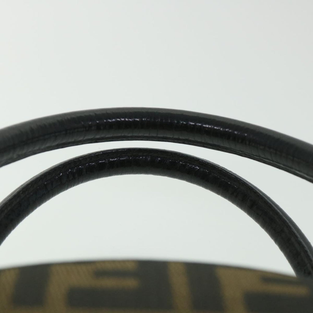 FENDI Zucca Canvas Hand Bag 2way Black Brownar10368B