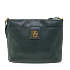 CELINE Shoulder Bag Leather Green  ar10370B
