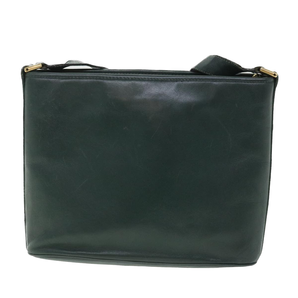 CELINE Shoulder Bag Leather Green  ar10370B