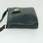CELINE Shoulder Bag Leather Green  ar10370B