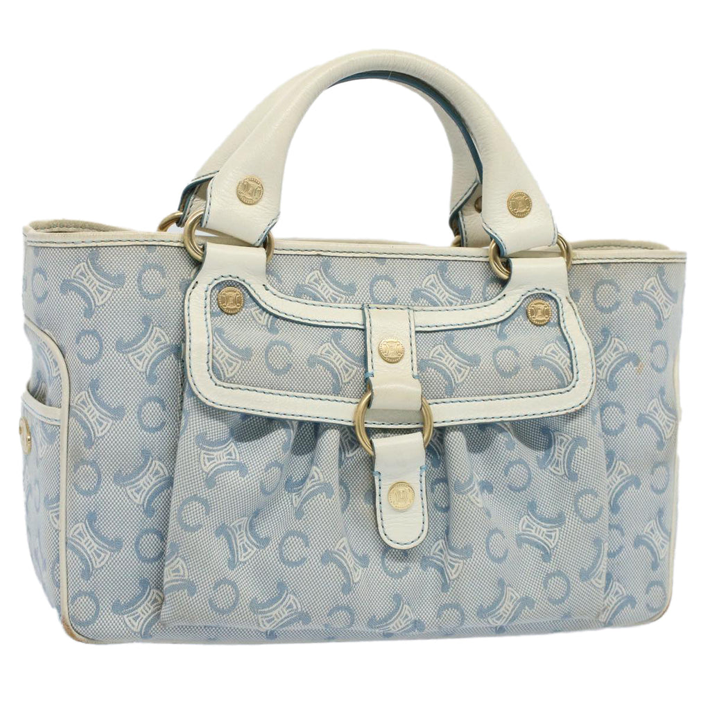 CELINE Paris Macadam Canvas Boogie Bag Hand Bag Light Blue  ar10376B