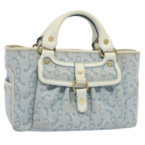 CELINE Paris Macadam Canvas Boogie Bag Hand Bag Light Blue  ar10376B