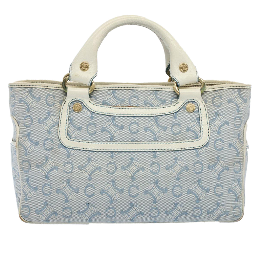 CELINE Paris Macadam Canvas Boogie Bag Hand Bag Light Blue  ar10376B
