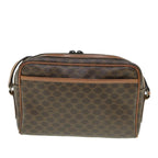 CELINE Macadam Canvas Shoulder Bag PVC Leather Brown  ar10380B