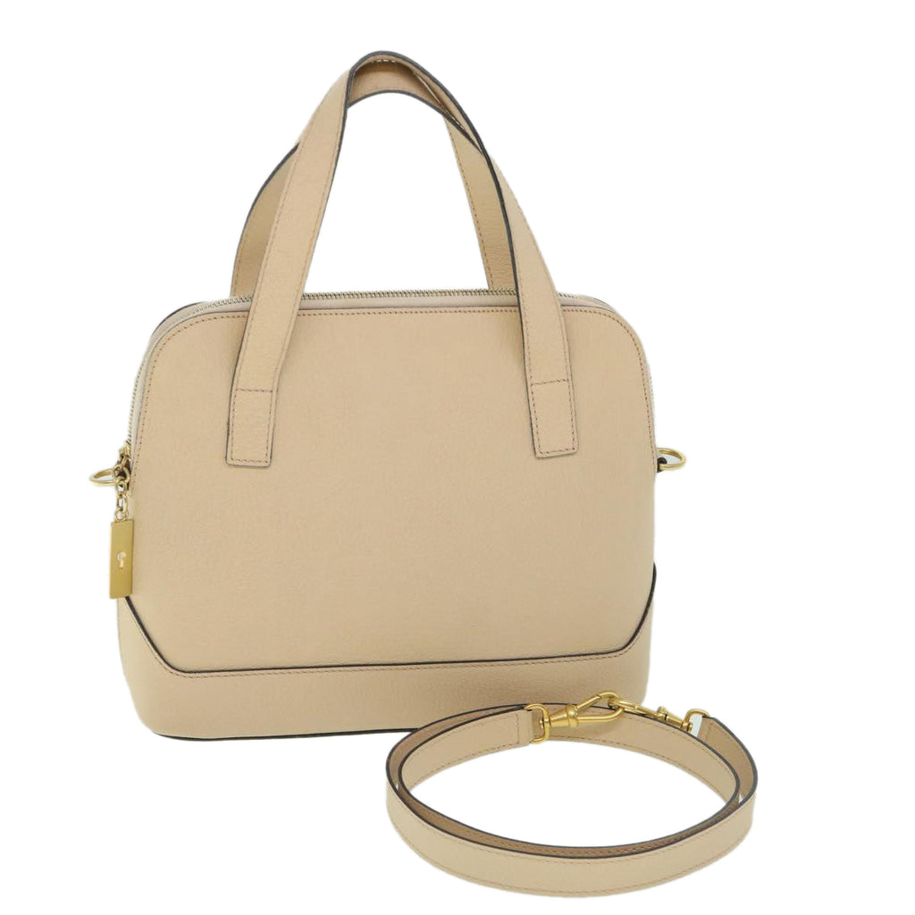 CELINE Hand Bag Leather 2way Beige  ar10402