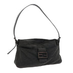 FENDI Mamma Baguette Shoulder Bag Canvas Grayar10408