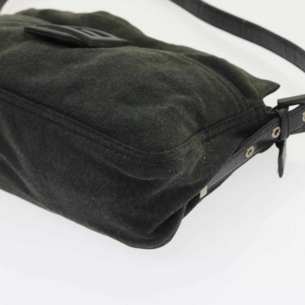 FENDI Mamma Baguette Shoulder Bag Canvas Grayar10408