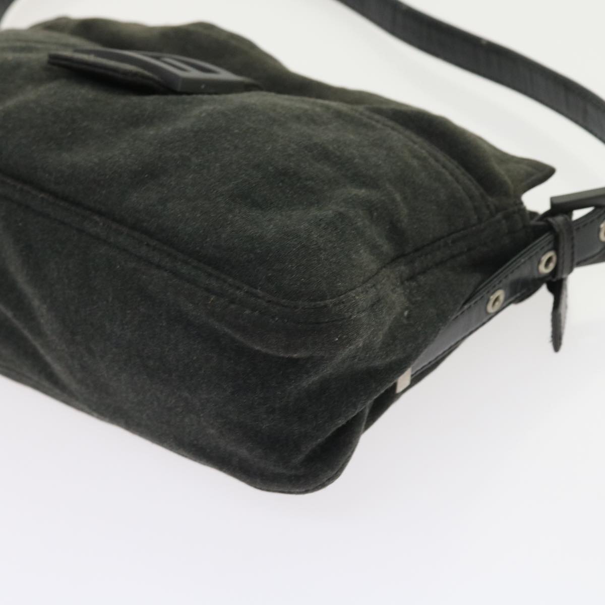 FENDI Mamma Baguette Shoulder Bag Canvas Grayar10408