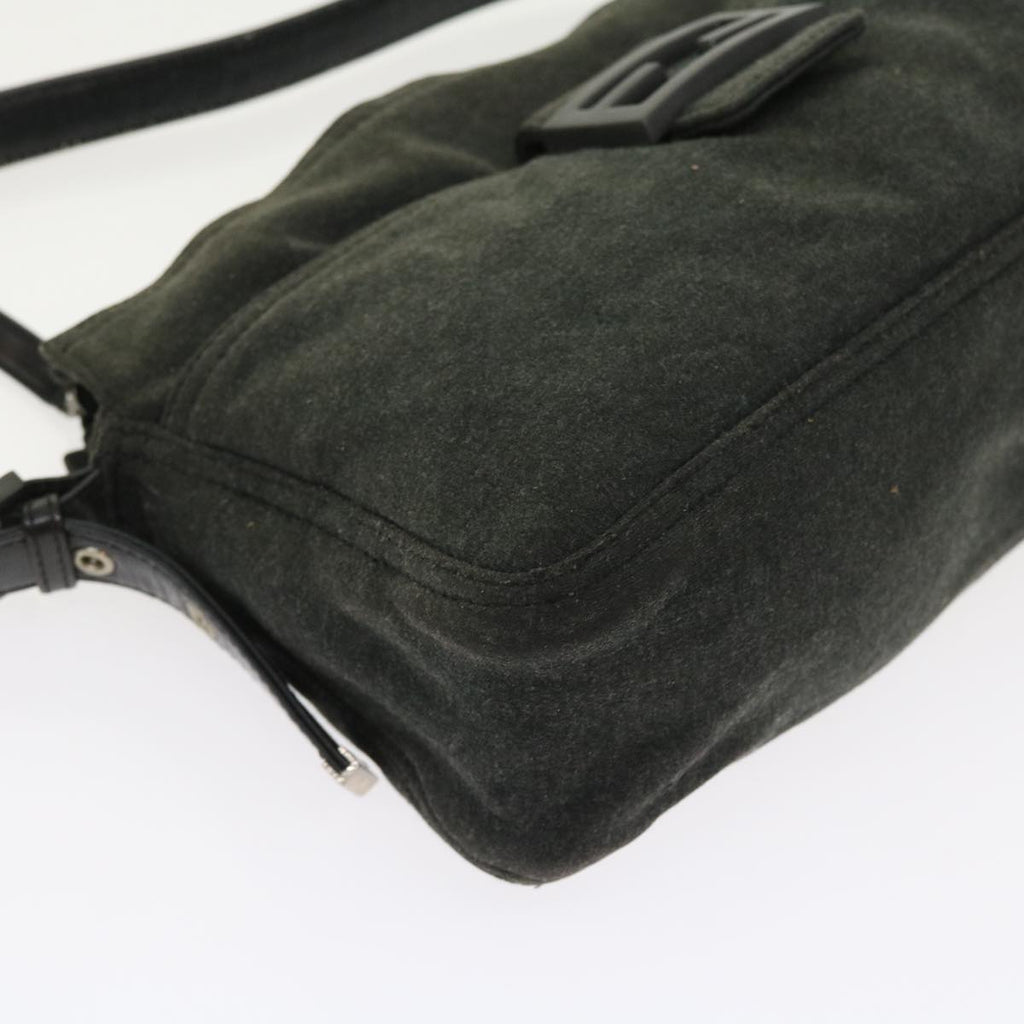 FENDI Mamma Baguette Shoulder Bag Canvas Grayar10408