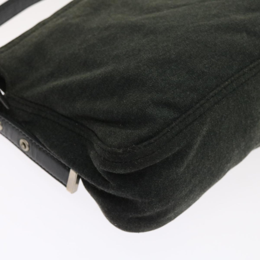 FENDI Mamma Baguette Shoulder Bag Canvas Grayar10408