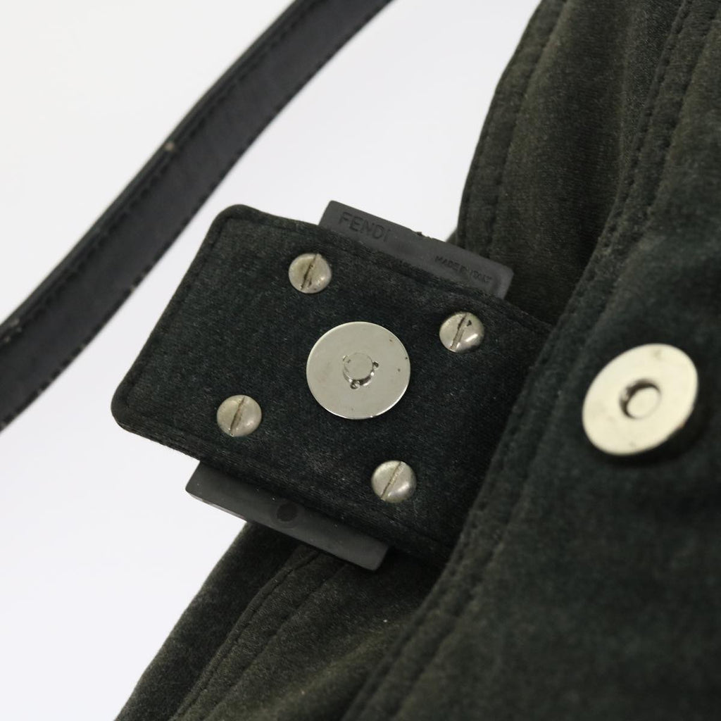 FENDI Mamma Baguette Shoulder Bag Canvas Grayar10408