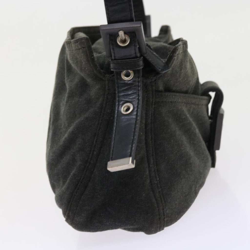 FENDI Mamma Baguette Shoulder Bag Canvas Grayar10408