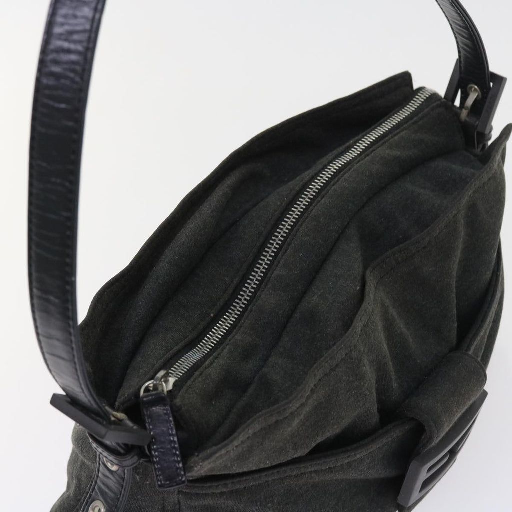 FENDI Mamma Baguette Shoulder Bag Canvas Grayar10408