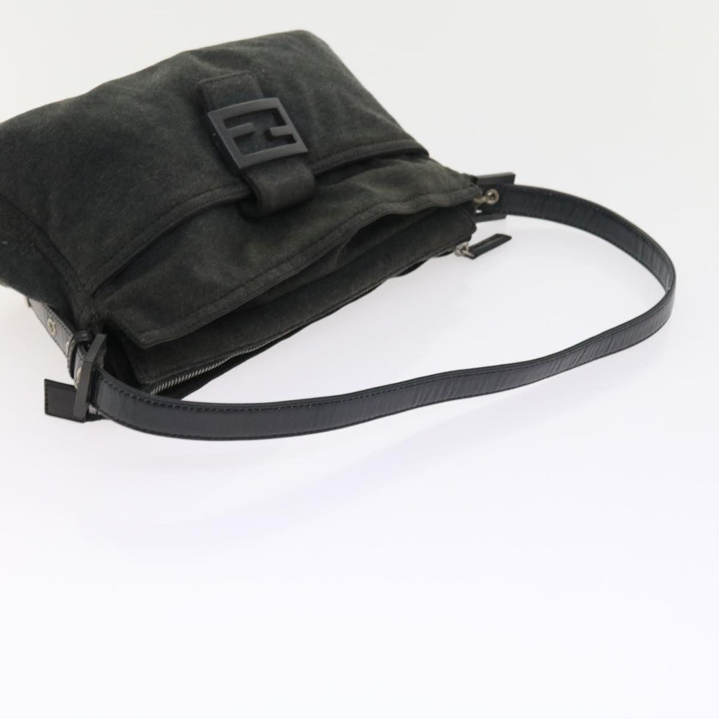 FENDI Mamma Baguette Shoulder Bag Canvas Grayar10408