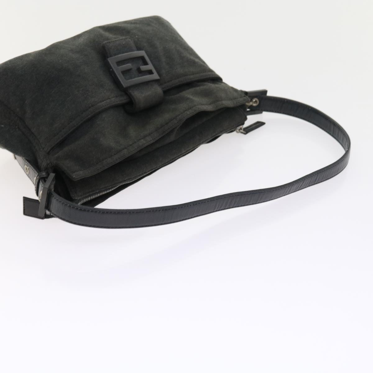 FENDI Mamma Baguette Shoulder Bag Canvas Grayar10408