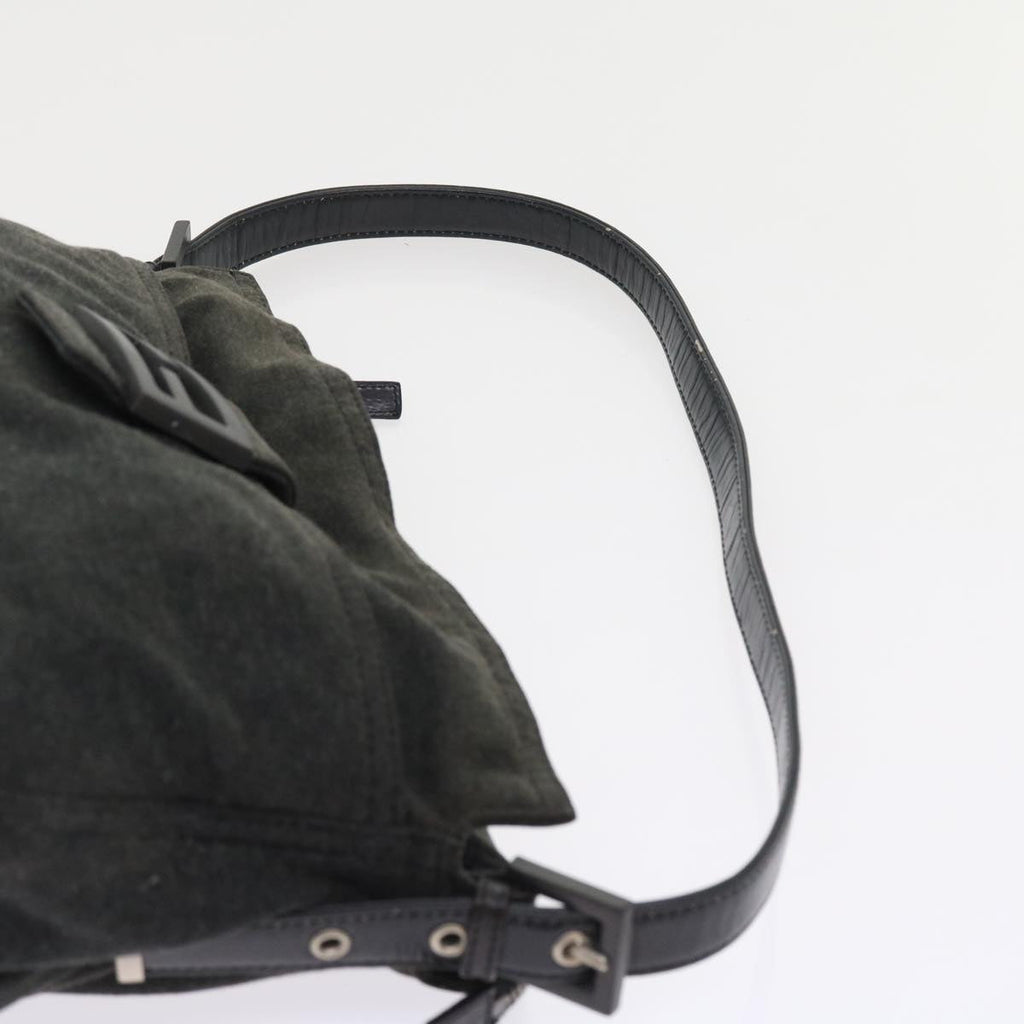 FENDI Mamma Baguette Shoulder Bag Canvas Grayar10408