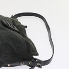 FENDI Mamma Baguette Shoulder Bag Canvas Grayar10408