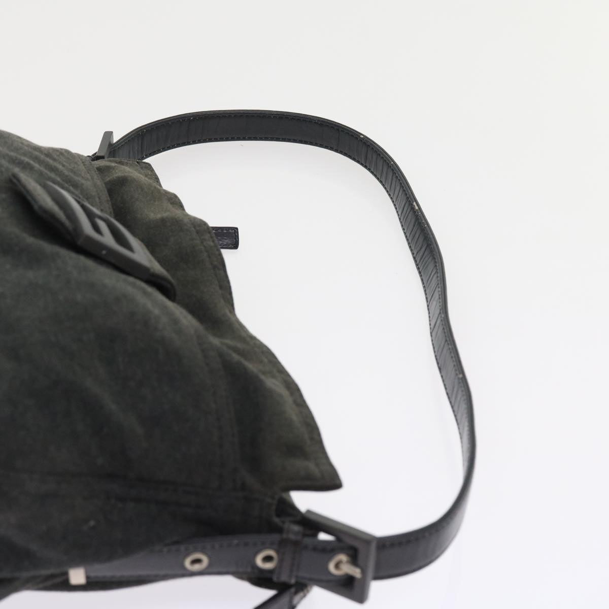 FENDI Mamma Baguette Shoulder Bag Canvas Grayar10408