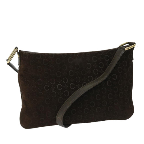 CELINE C Macadam Canvas Shoulder Bag Brown Auth ar10416