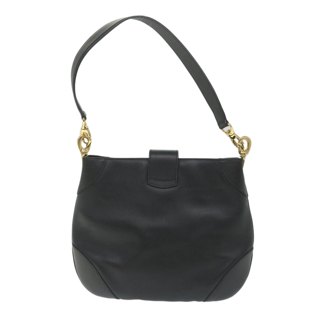 CELINE Shoulder Bag Leather Black  ar10477