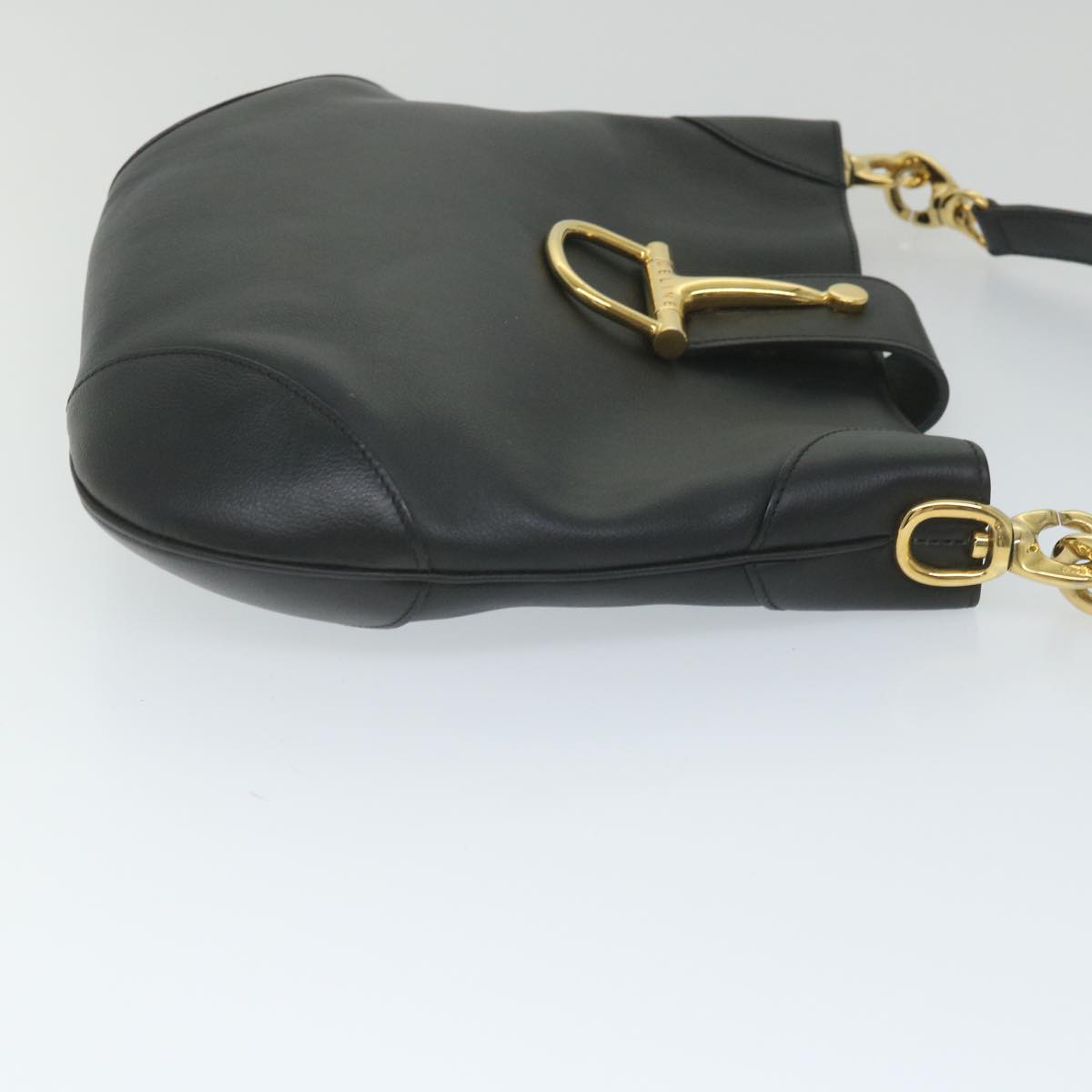 CELINE Shoulder Bag Leather Black  ar10477