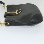 CELINE Shoulder Bag Leather Black  ar10477