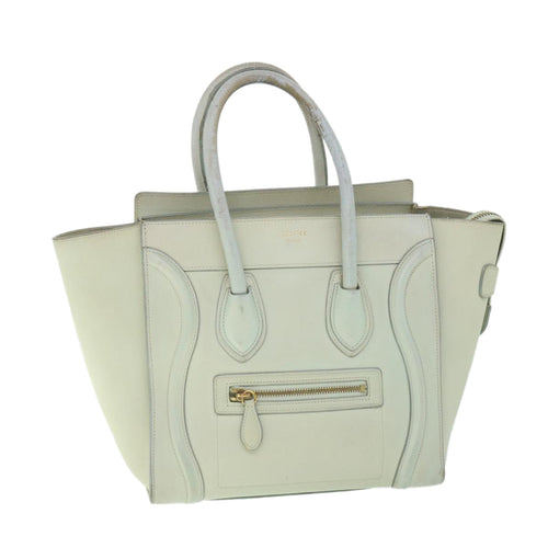 CELINE Luggage Hand Bag Leather Beige  ar10492
